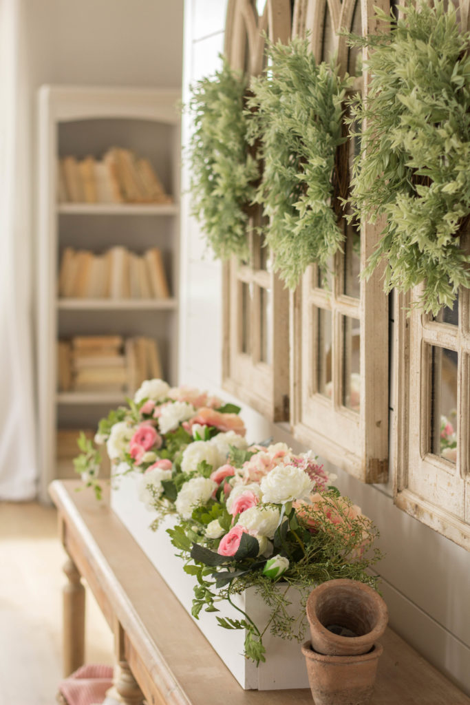 DIY Flower Centerpiece in Wood Box