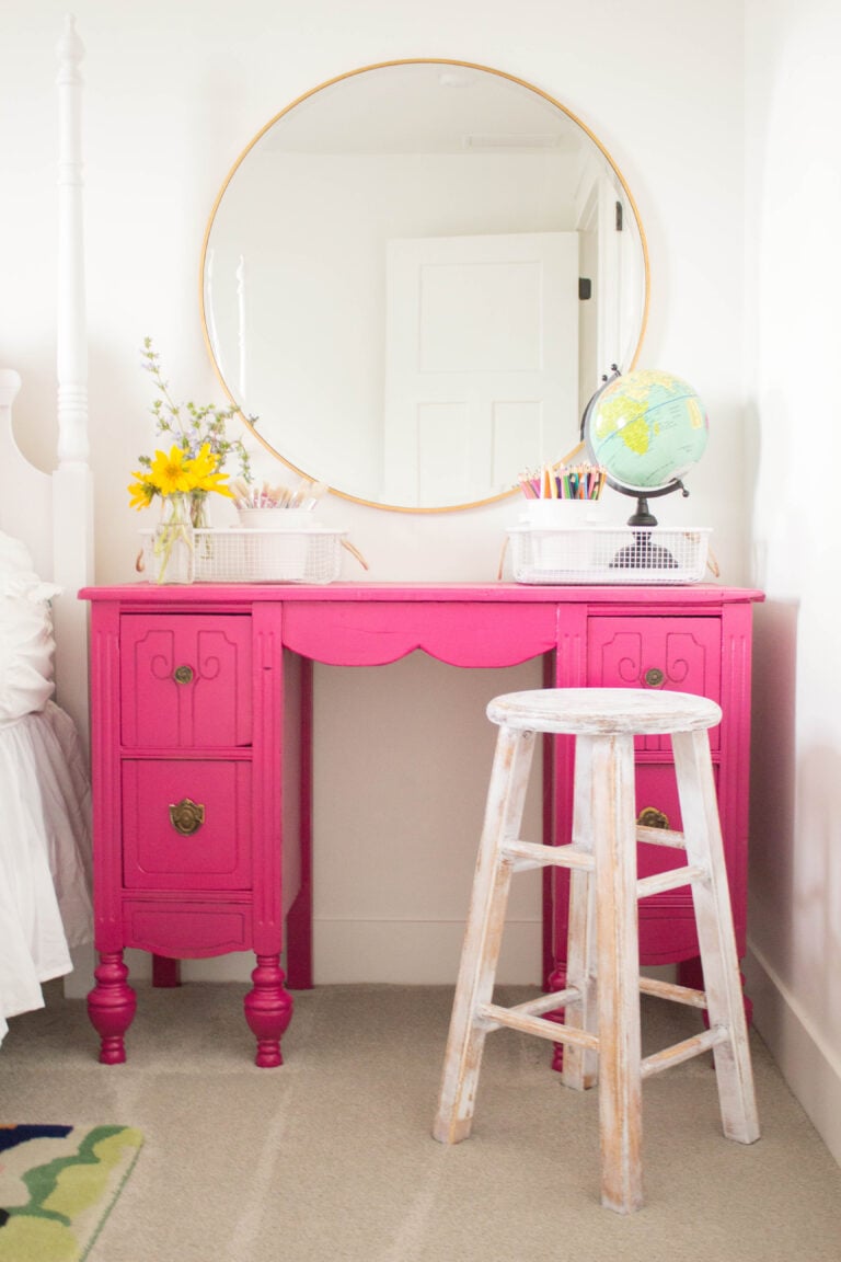 “Do you suppose she is a wildflower?” Bright and bold girl’s room decor