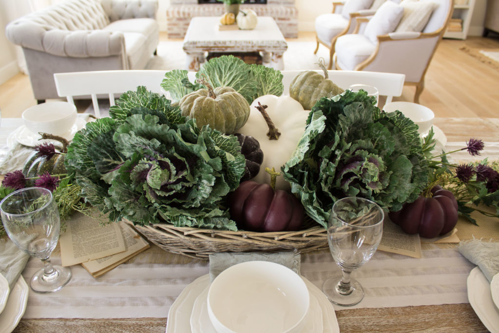 fall harvest tablescape centerpiece