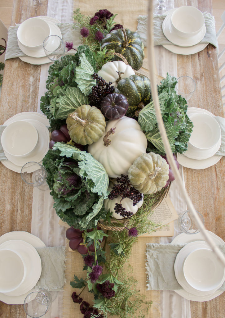 fall harvest tablescape centerpiece 