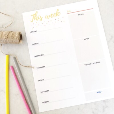 Free Weekly Planning Printable