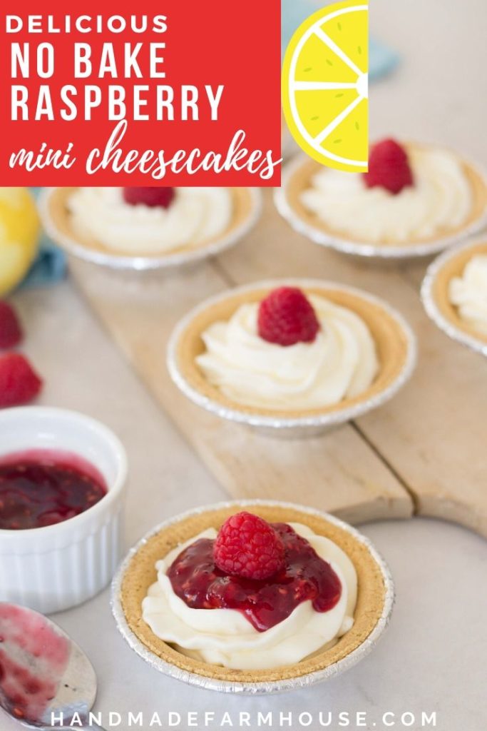  No-Bake Raspberry Mini Cheesecakes