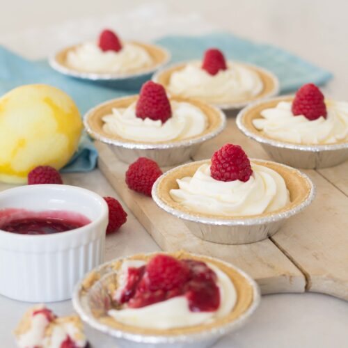 No-Bake Raspberry Mini Cheesecakes - Handmade Farmhouse