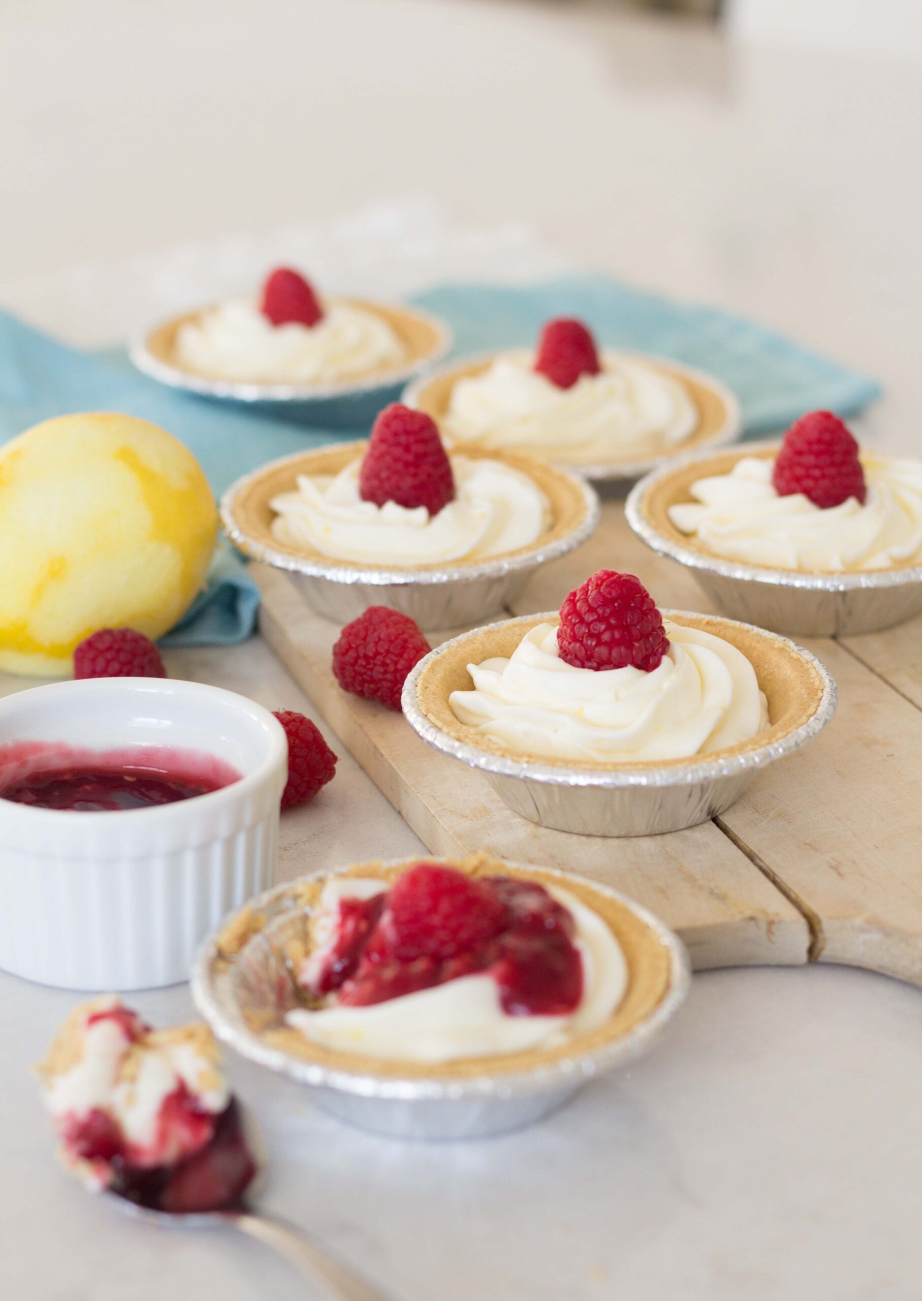 No-Bake Raspberry Mini Cheesecakes - Handmade Farmhouse
