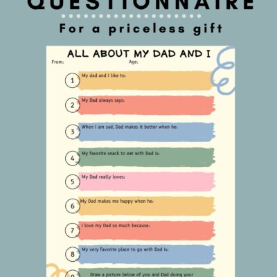 Father’s Day Questionnaire Printable