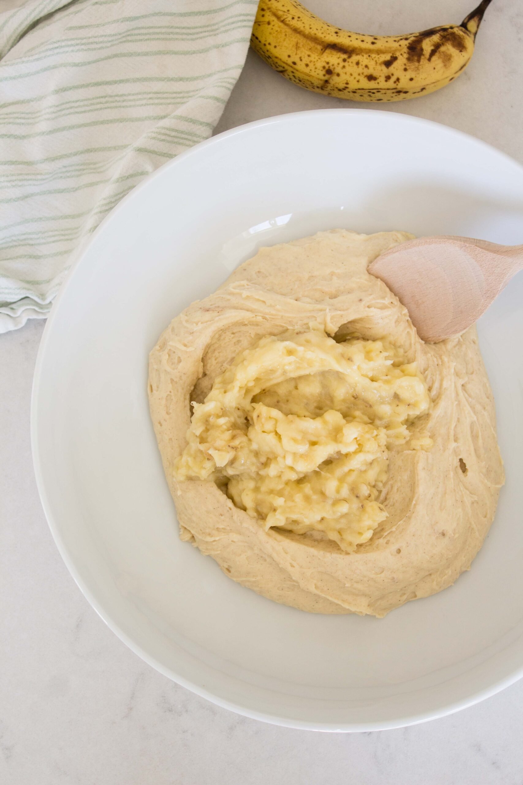 our favorite banana bread batter