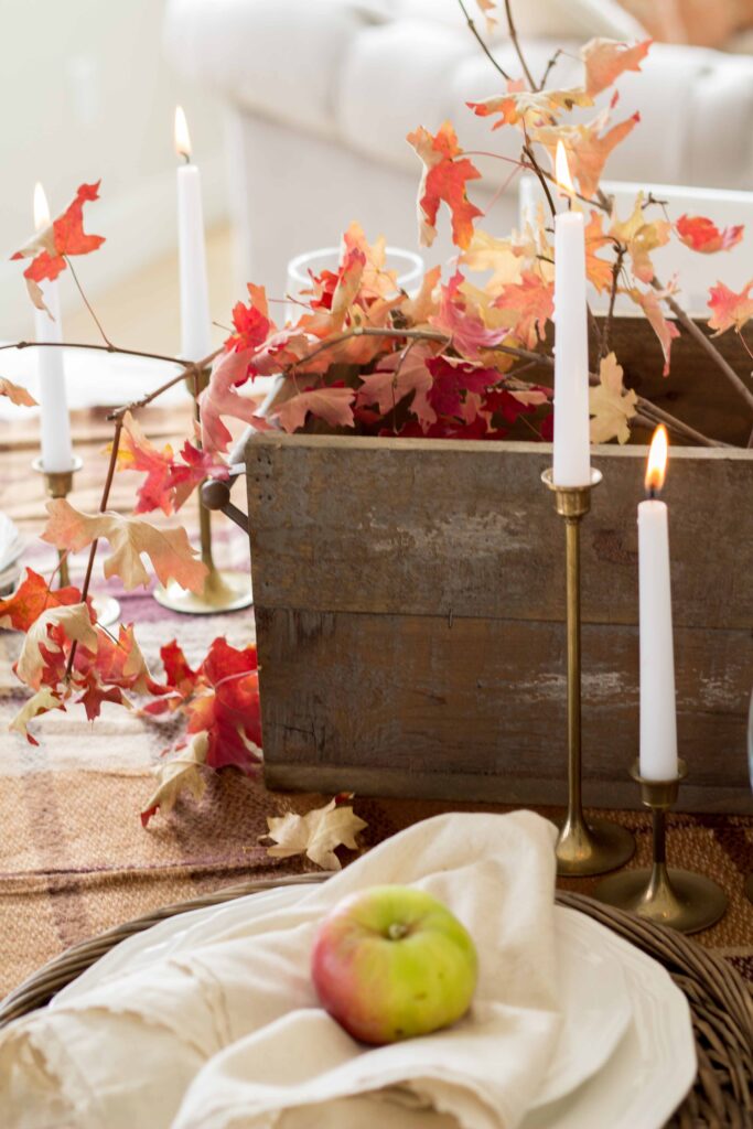 Autumn table by candlelight