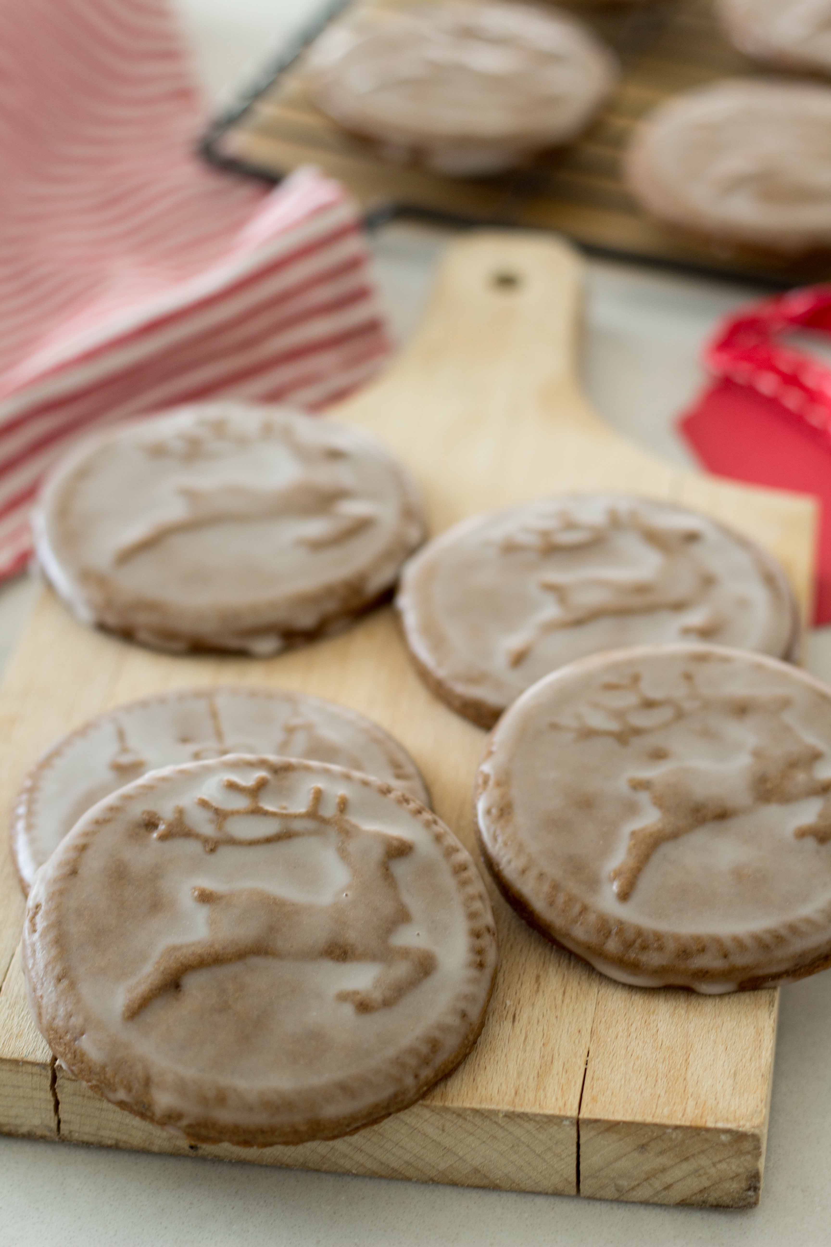 Stamped Gingerbread Glaze Cookies