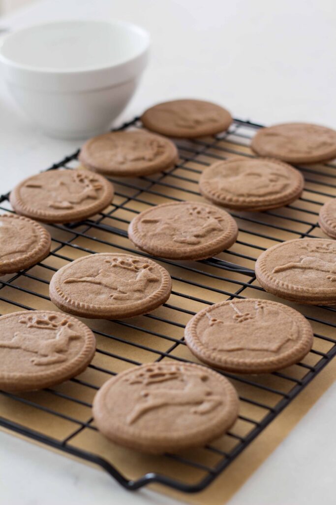 stamped gingerbread glaze cookies