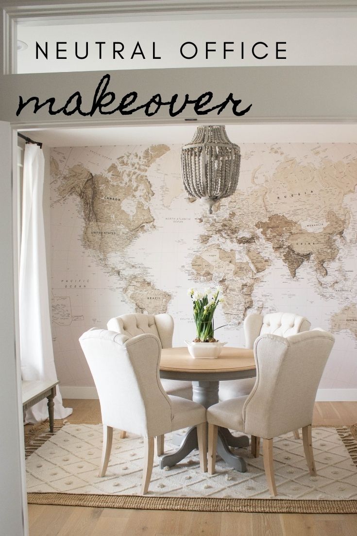 neutral home office makeover