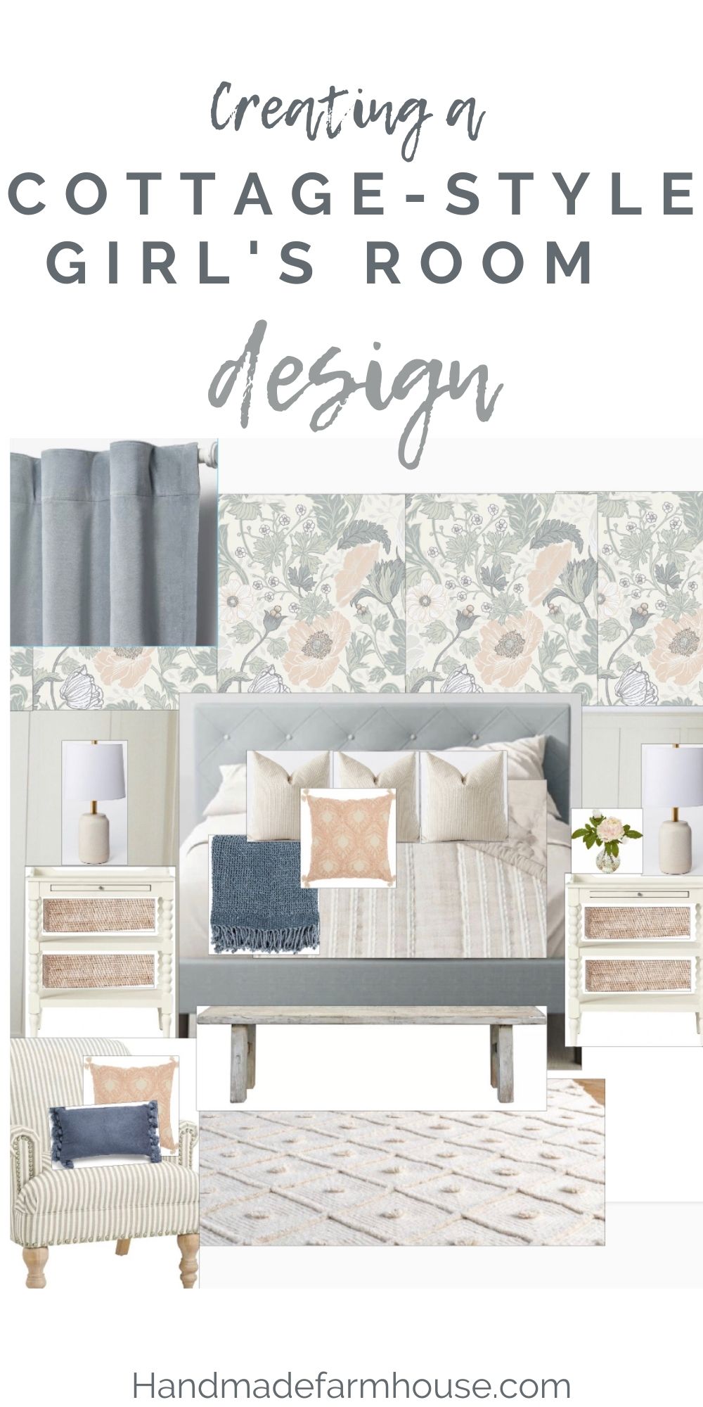 Cottage Style Girl's Room Design - Handmade Farmhouse