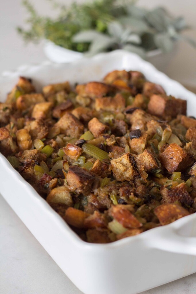 Buttery Herb and Sausage Stuffing - Handmade Farmhouse