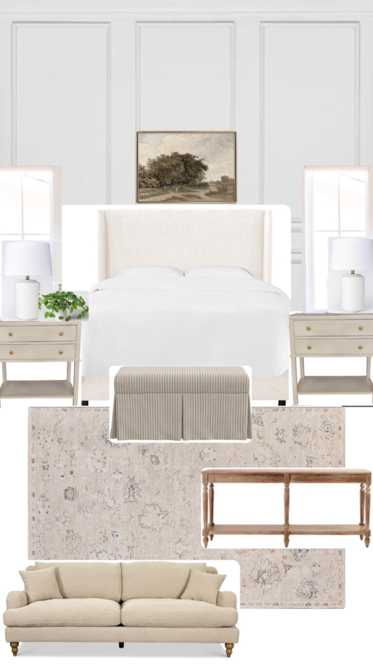 Neutral Master Bedroom Makeover Design