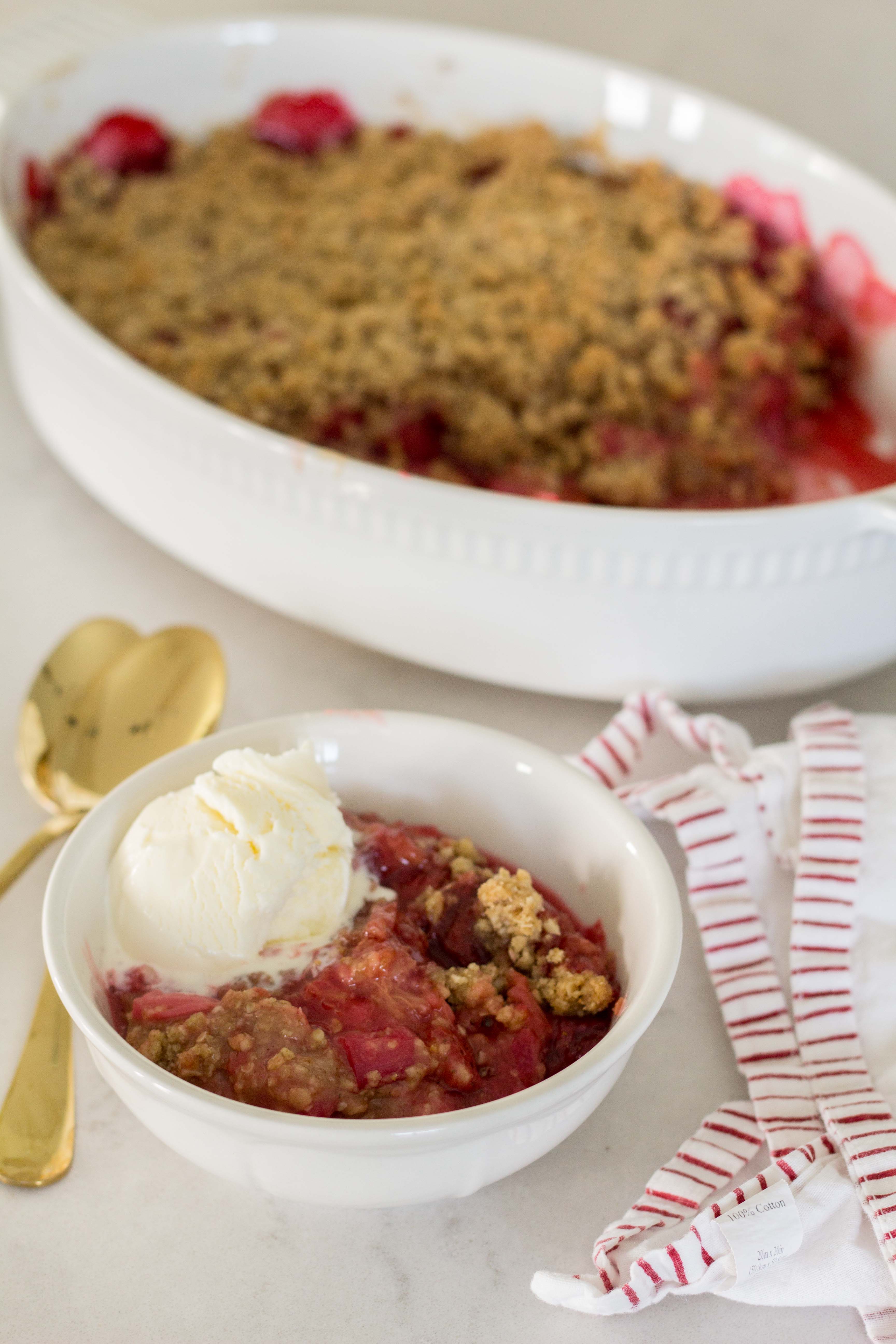 Old Fashioned Strawberry Rhubarb Crisp Handmade Farmhouse