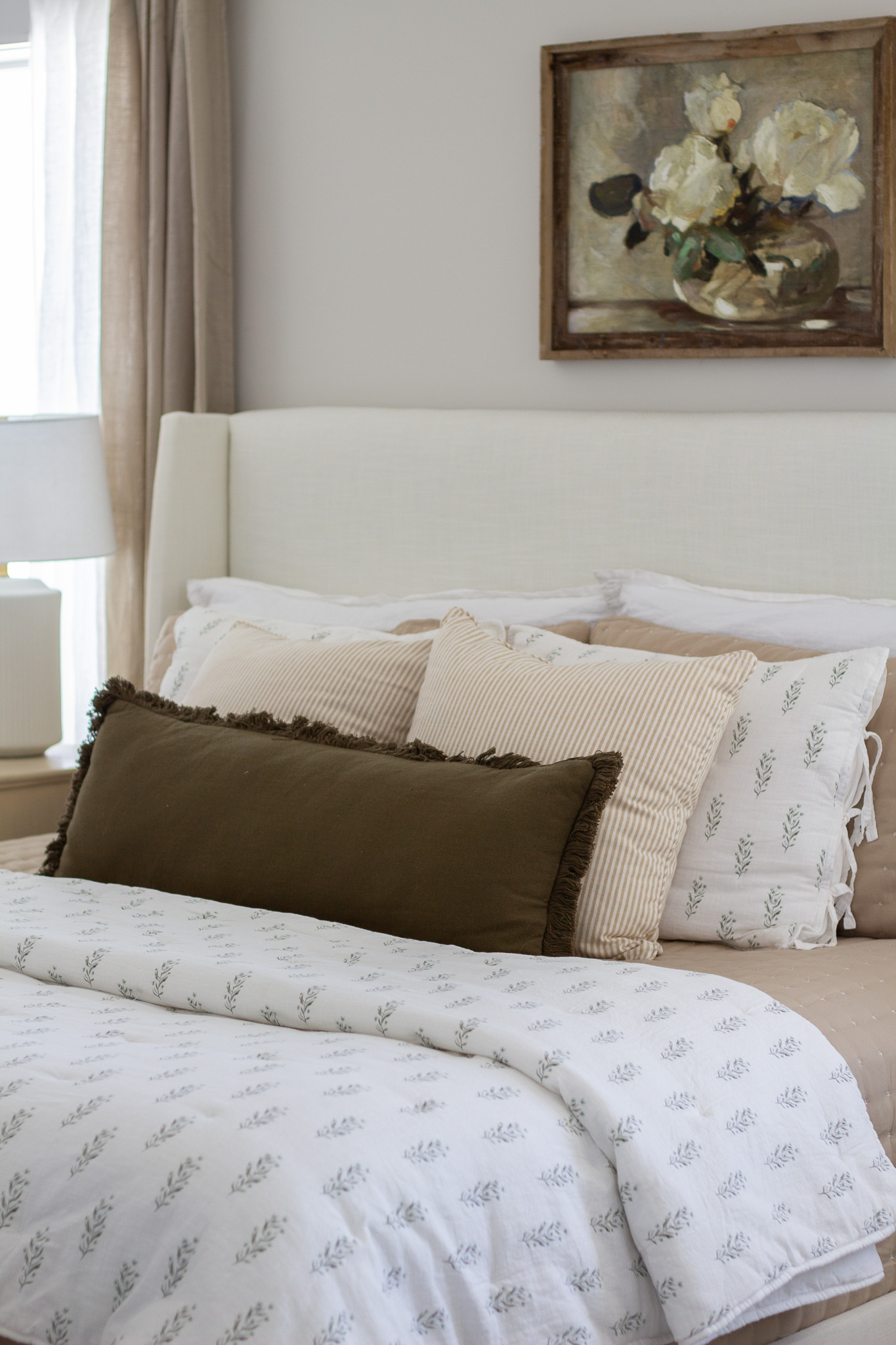 Neutral and Cozy Primary Bedroom Refresh Neutral bedding 
