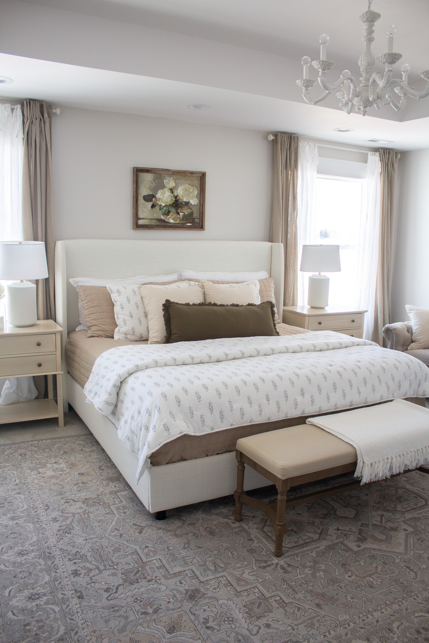 Neutral and Cozy Primary Bedroom Refresh
neutral bedding neutral rug
block print bedding