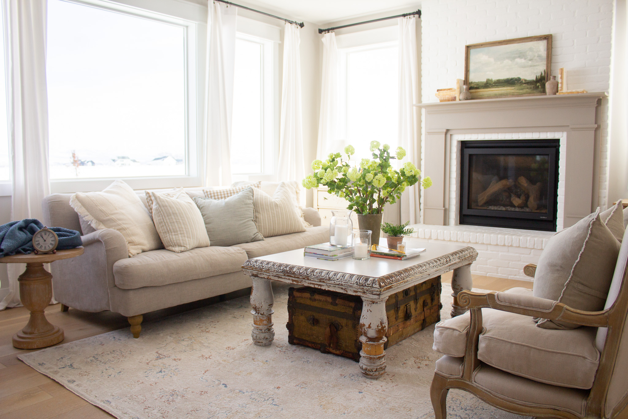 Neutral and Bright Spring Living Room Tour