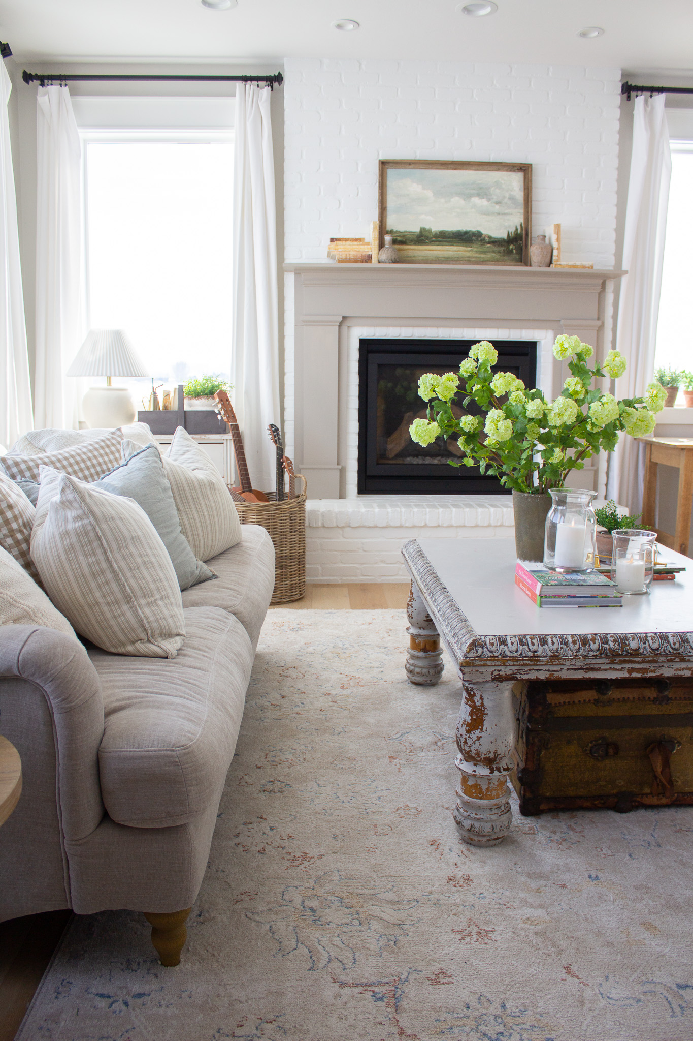 Neutral and Bright Spring Living Room Tour