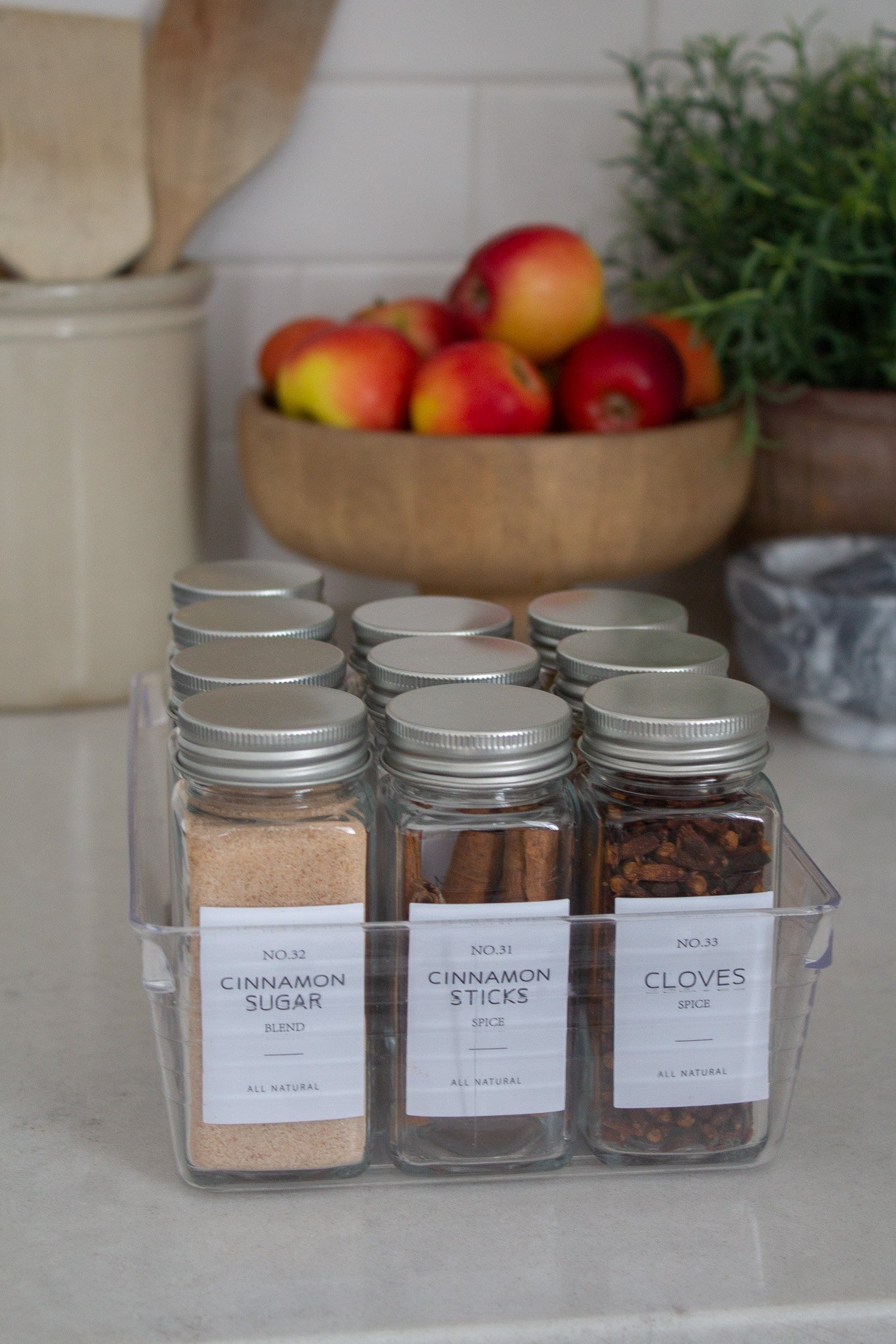 Simple Kitchen Spice Jar Organization Handmade Farmhouse