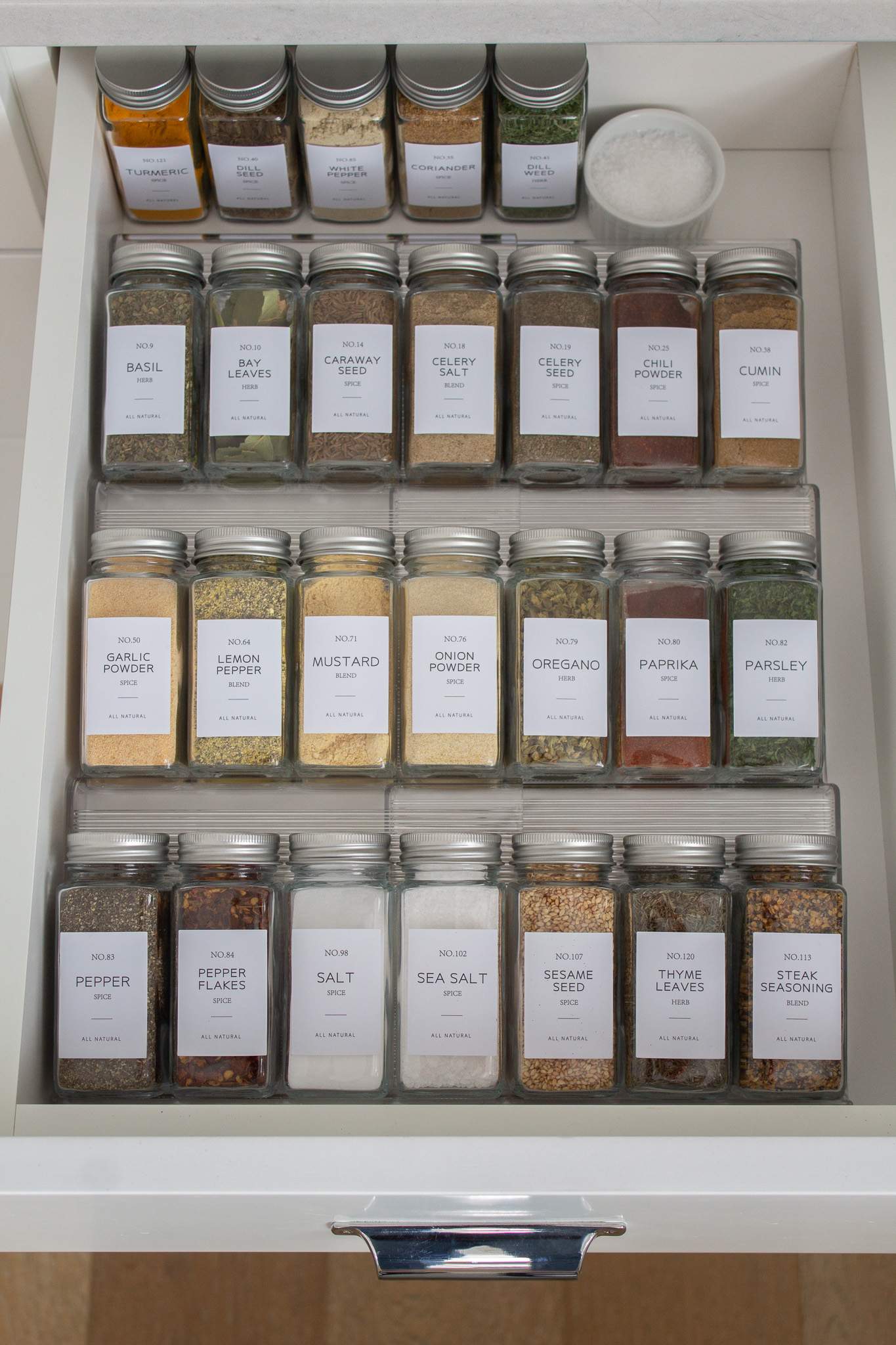 Simple Kitchen Spice Jar Organization