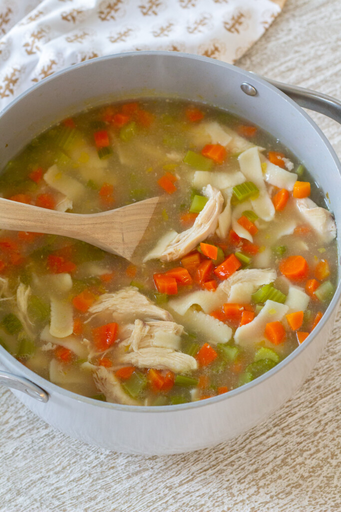 Old Fashioned Bone Broth Chicken Noodle Soup - Handmade Farmhouse