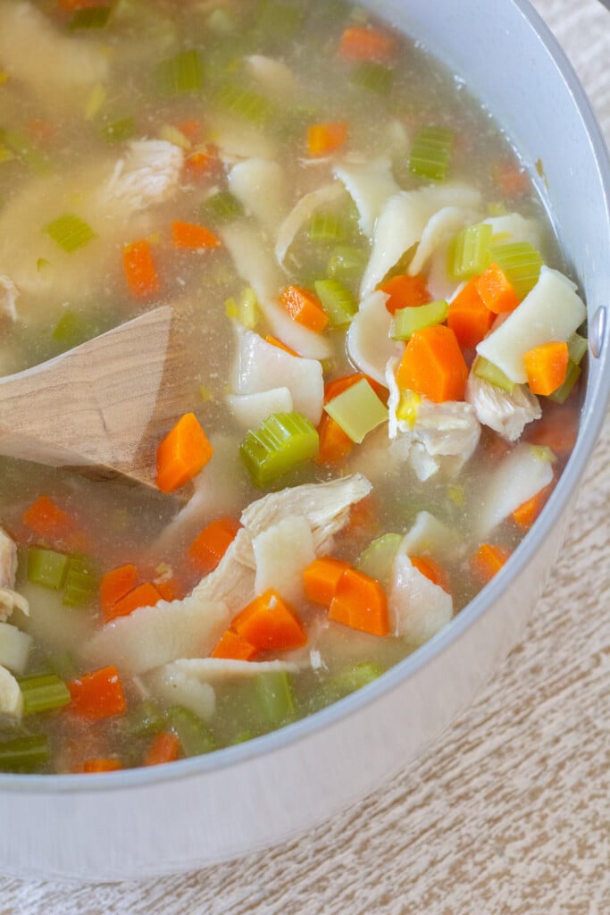 Old Fashioned Bone Broth Chicken Noodle Soup Handmade Farmhouse