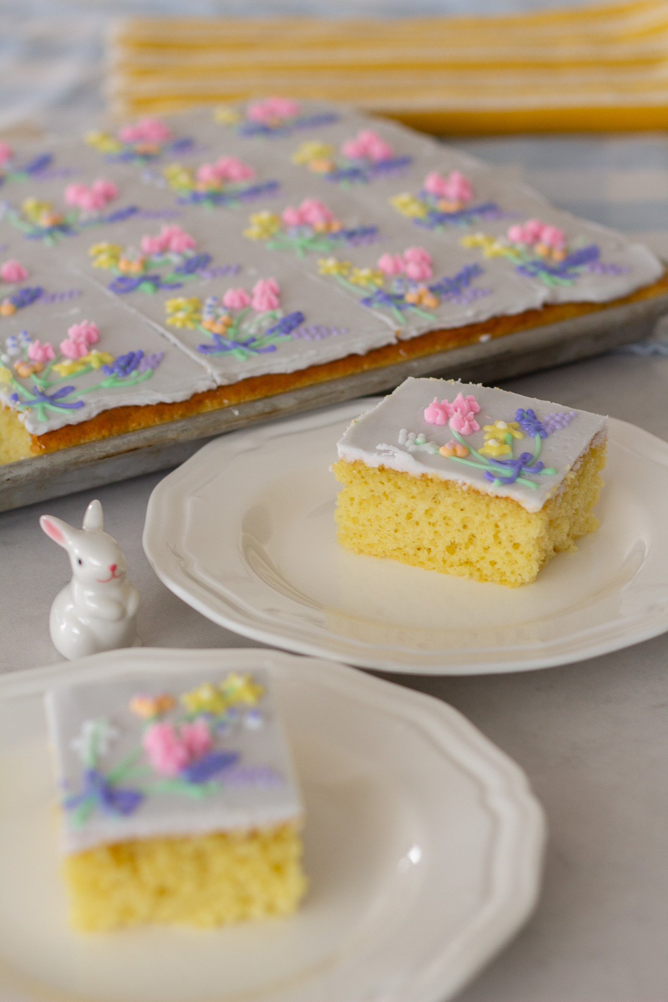 Easy Lemon Buttercream Floral Sheet Cake