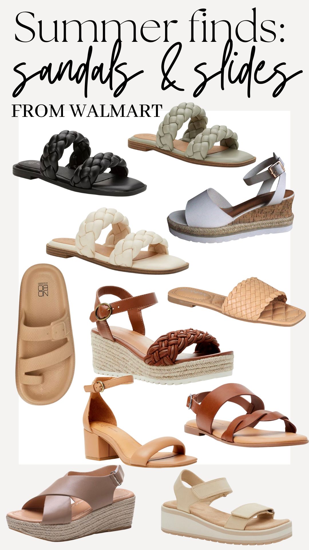 Affordable summer styles from Walmart sandals and wedges for summer