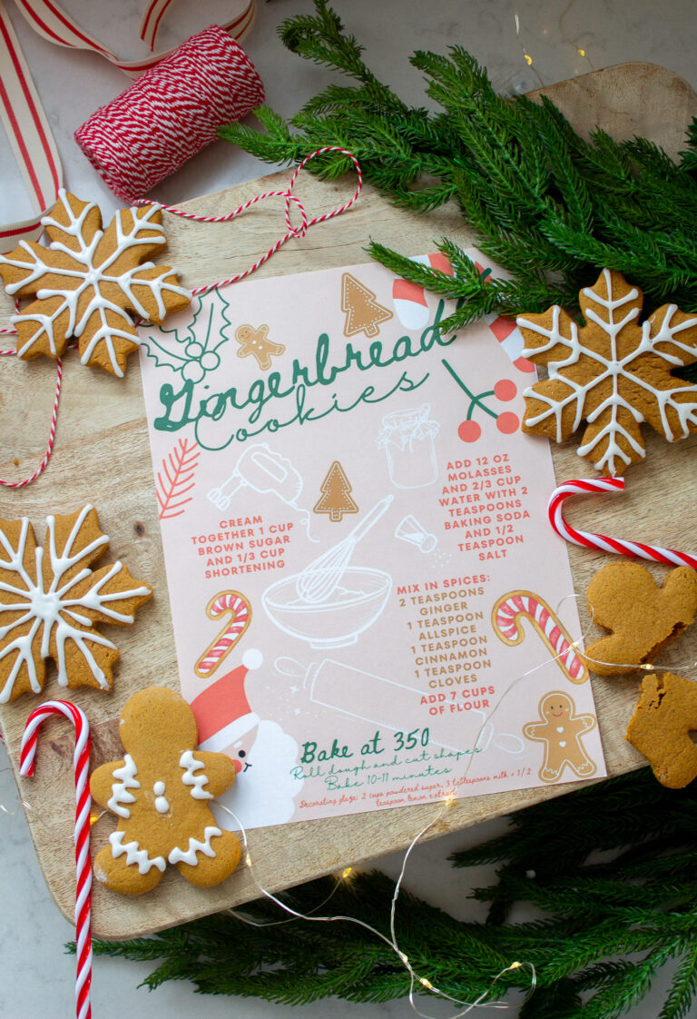 Illustrated Gingerbread Recipe Printable