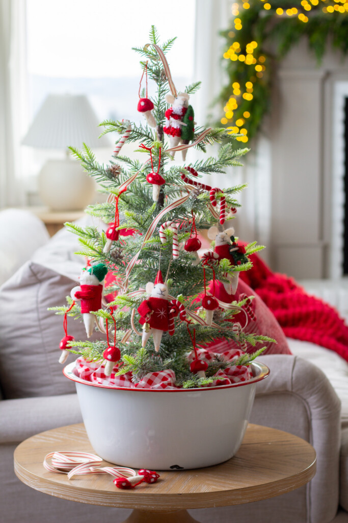 Cozy Tabletop Mushroom Christmas Tree - Handmade Farmhouse