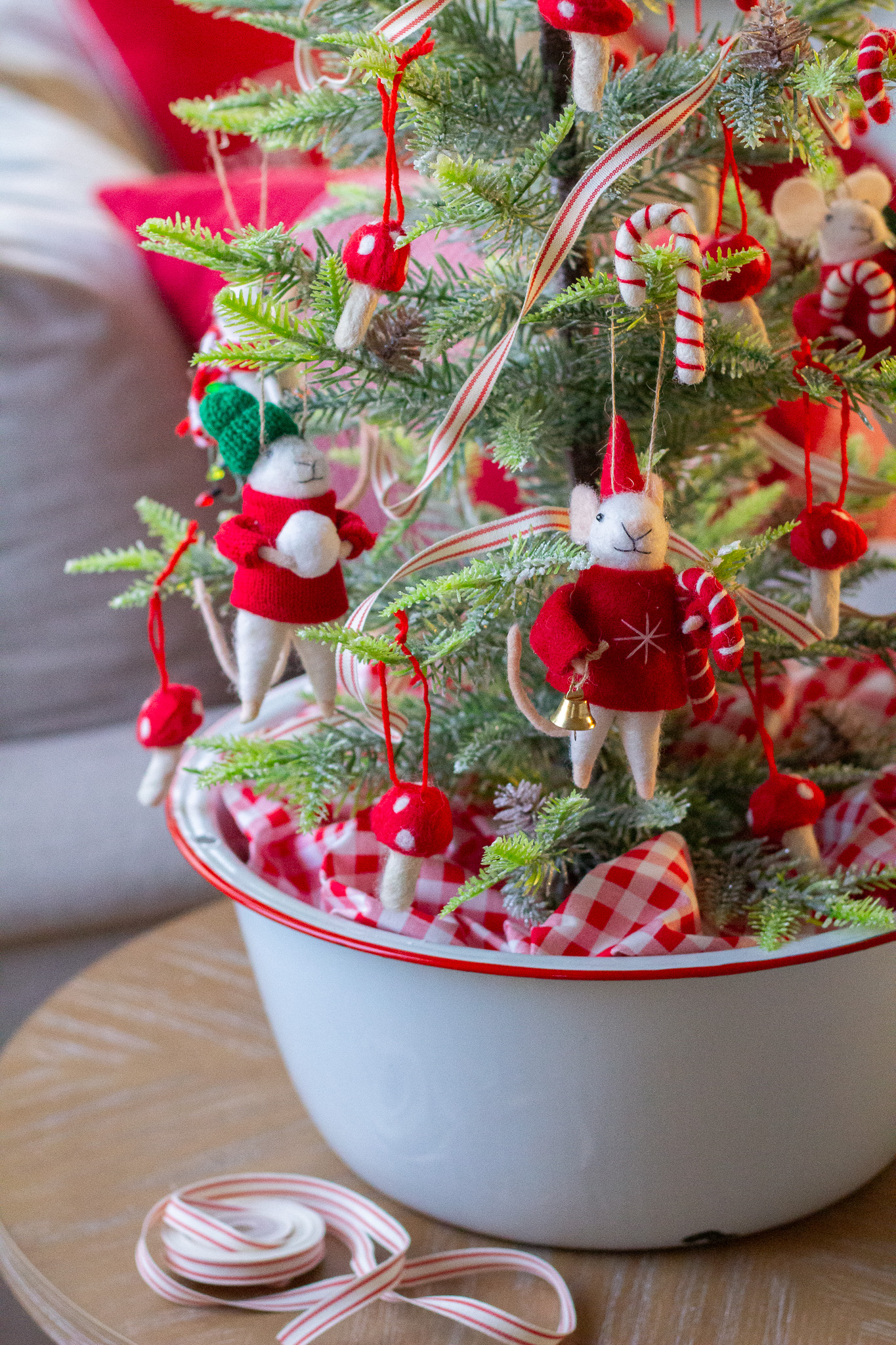 Cozy Tabletop Mushroom Christmas Tree