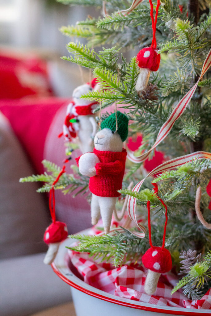 Cozy Tabletop Mushroom Christmas Tree - Handmade Farmhouse