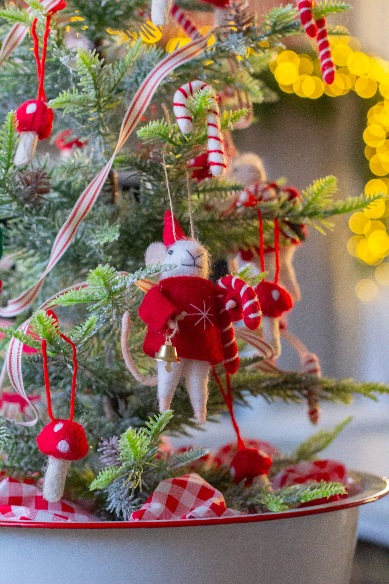 Cozy Tabletop Mushroom Christmas Tree