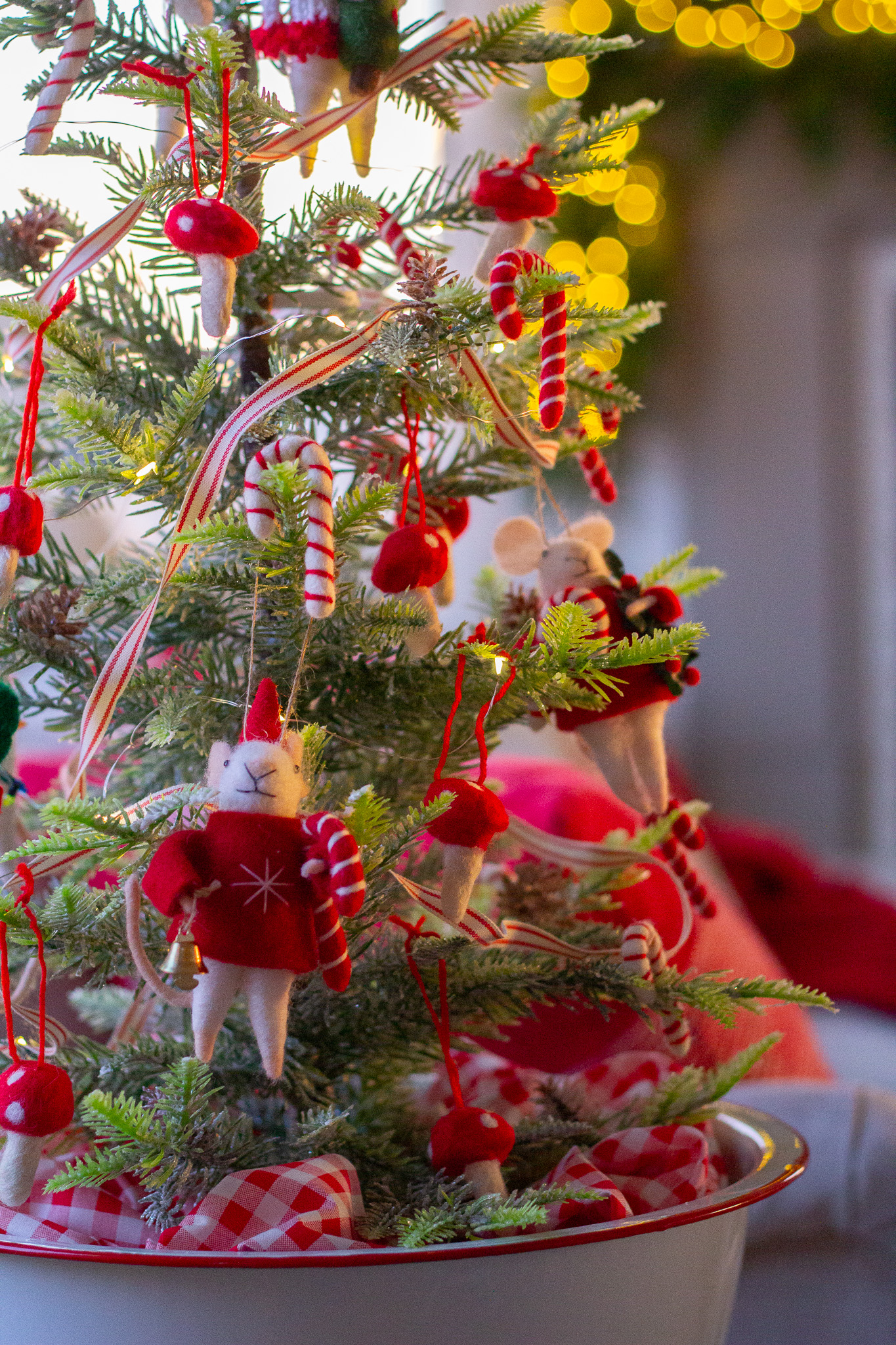 Cozy Tabletop Mushroom Christmas Tree