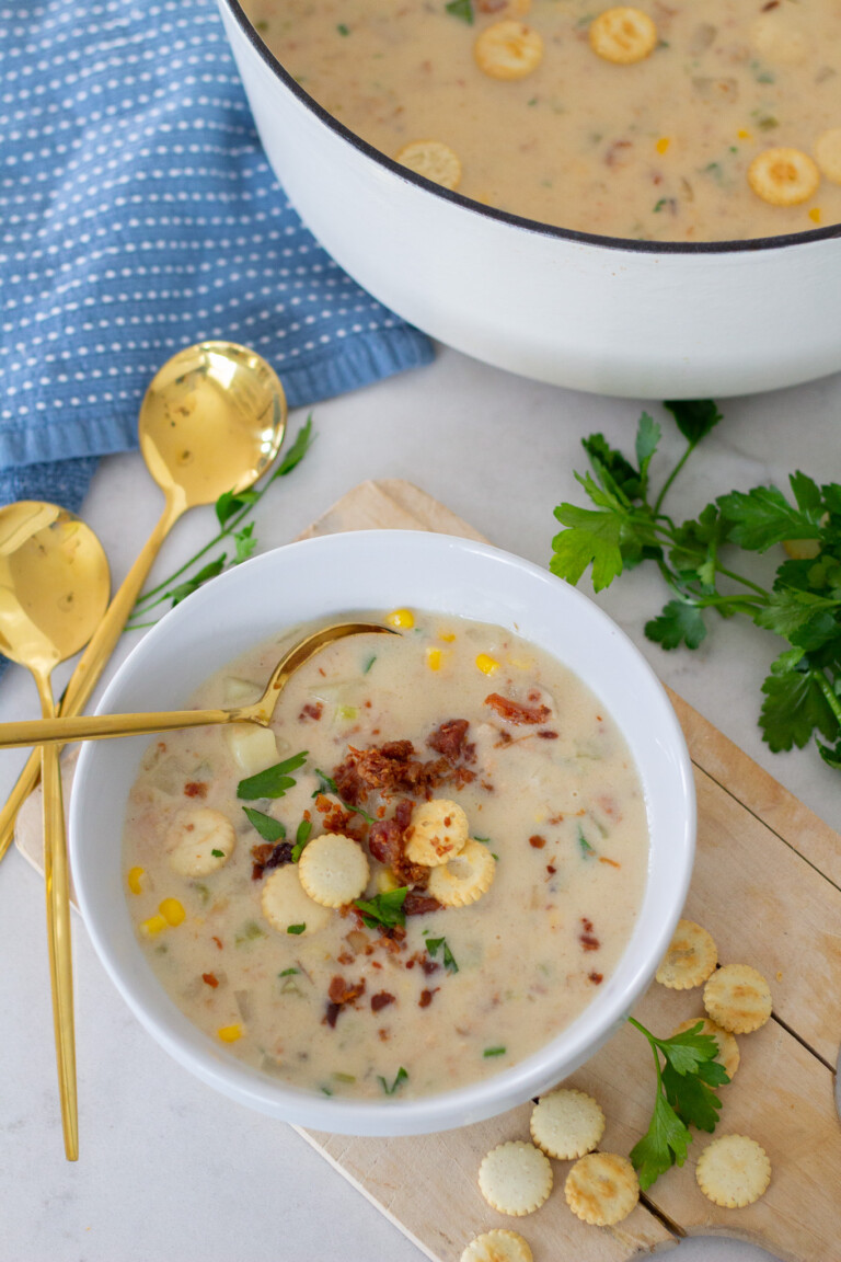 Creamy New England Style Clam Chowder.