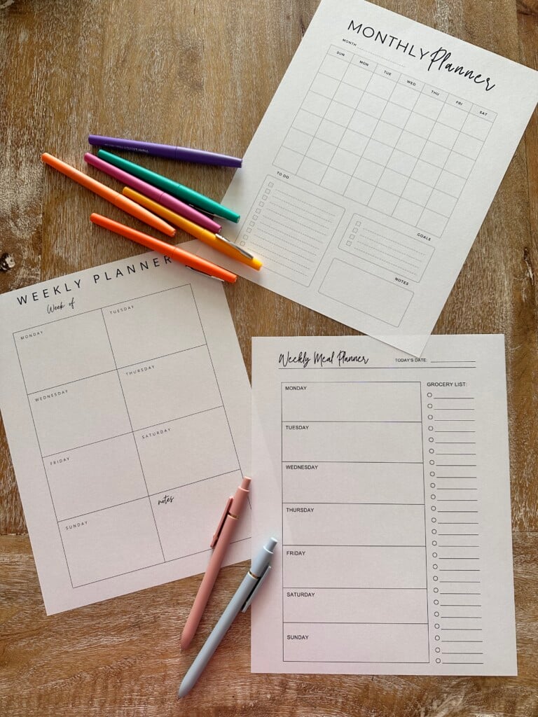 Free Calendar and Menu Printable