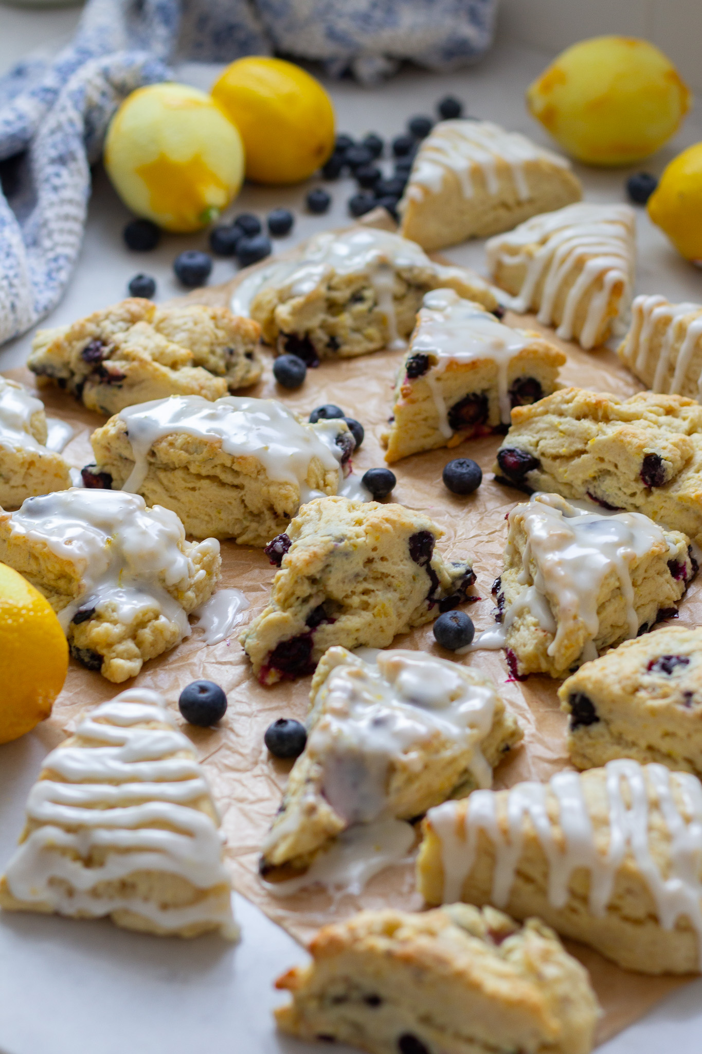 Easy Lemon Blueberry Cream Scones 