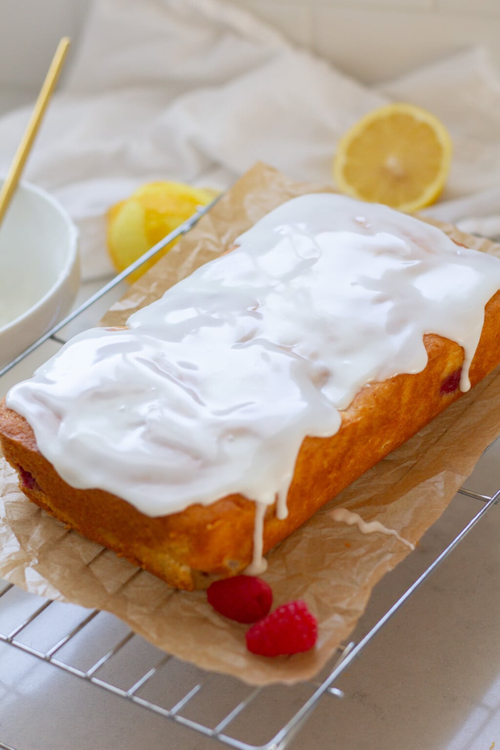 Easy Raspberry Lemon Yogurt Loaf - Handmade Farmhouse