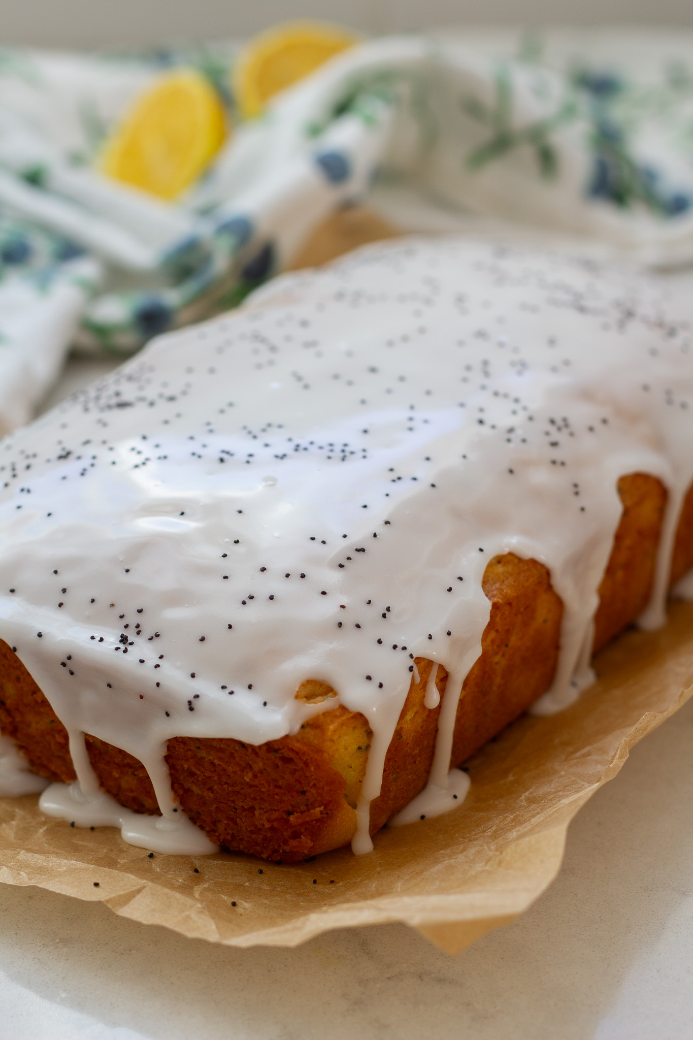 Glazed Lemon Almond Poppy Seed Loaf