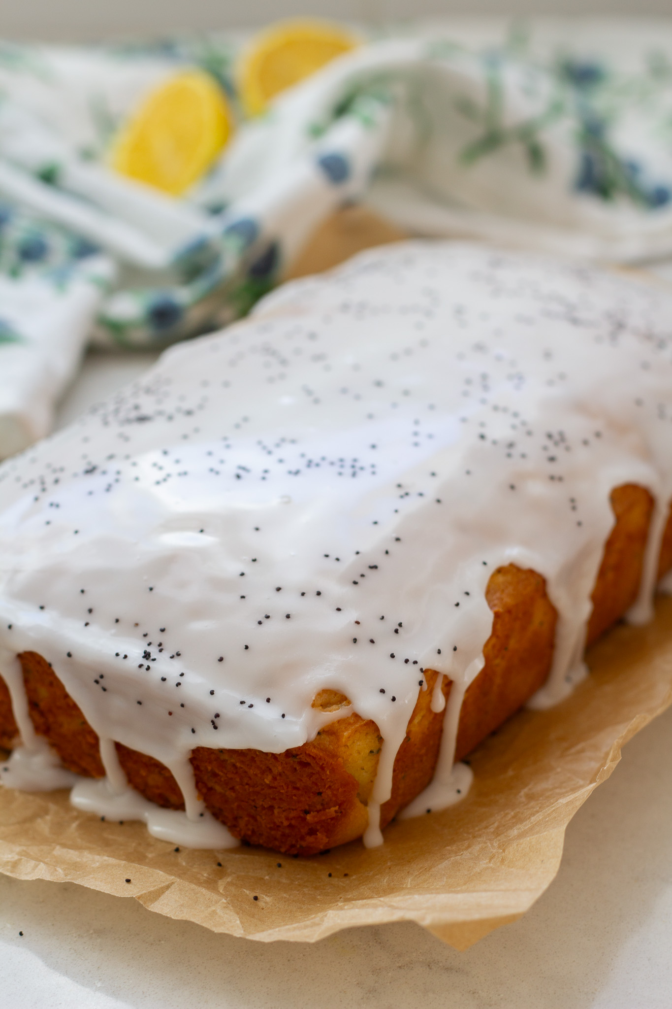 Glazed Lemon Almond Poppy Seed Loaf