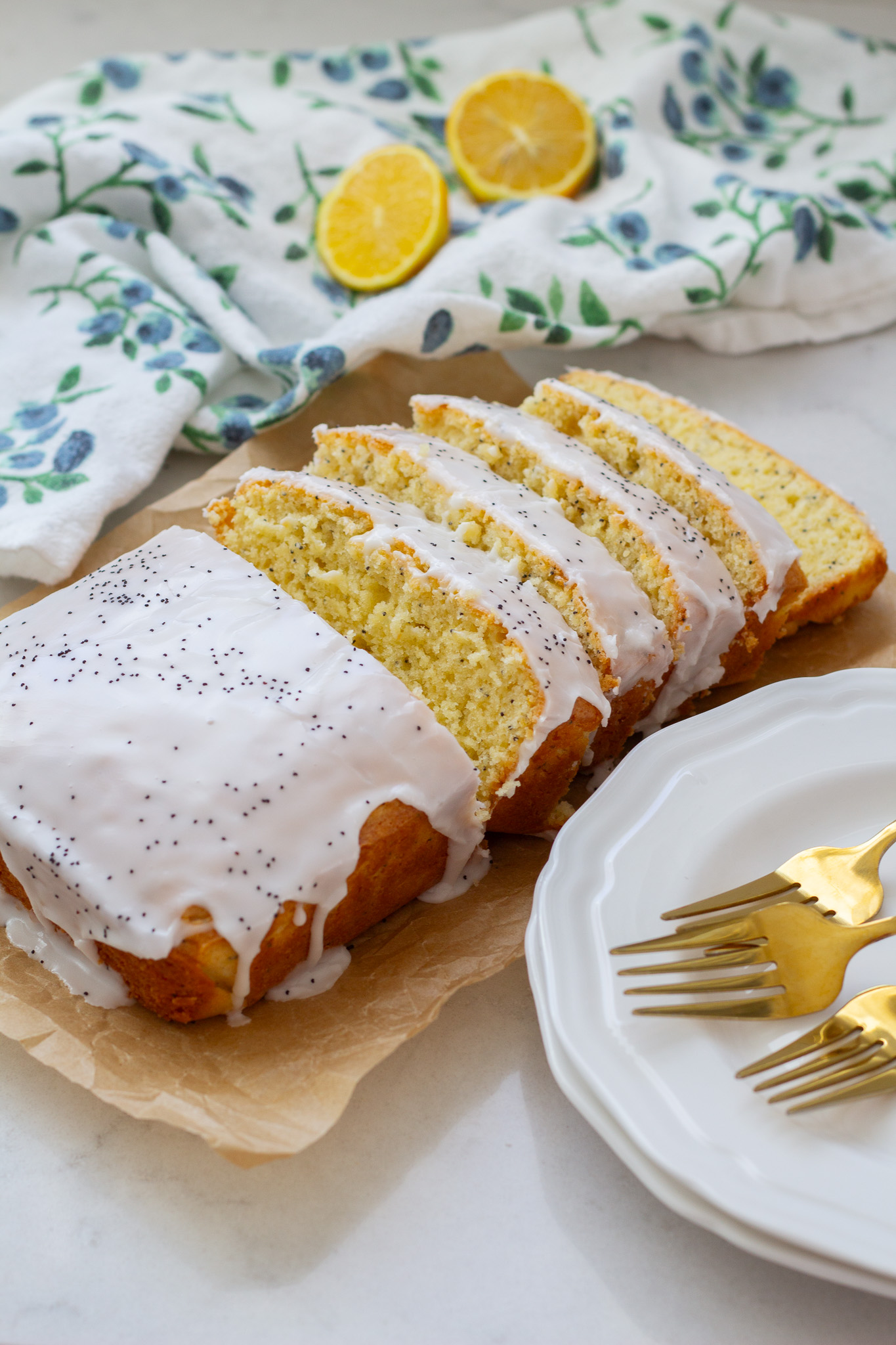 Glazed Lemon Almond Poppy Seed Loaf