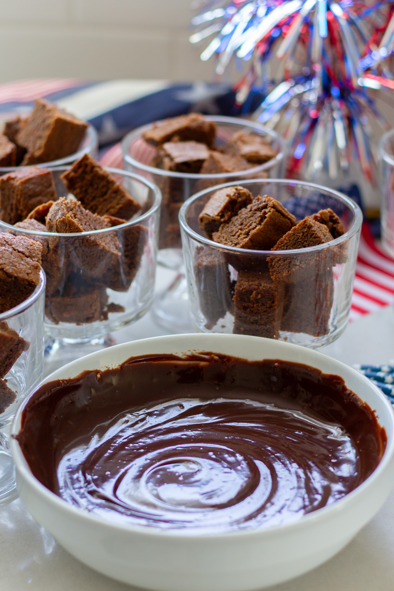 Brownie Bites and Chocolate Ganache