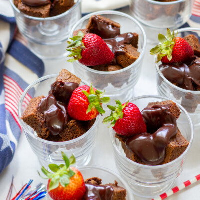 Brownie Bites and Chocolate Ganache