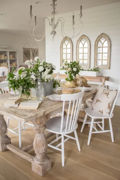 Handmade Farmhouse interior dining room.