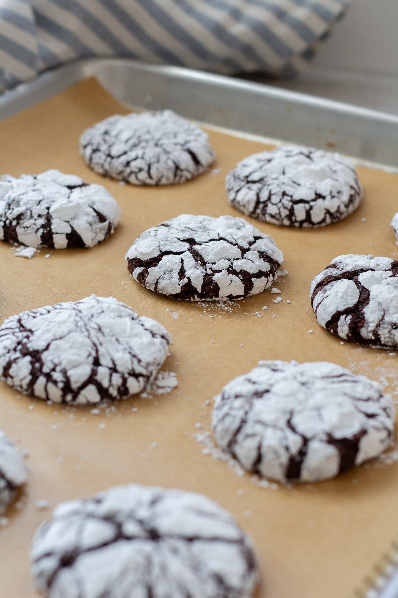 Rich and Chewy Chocolate Crinkle Cookies