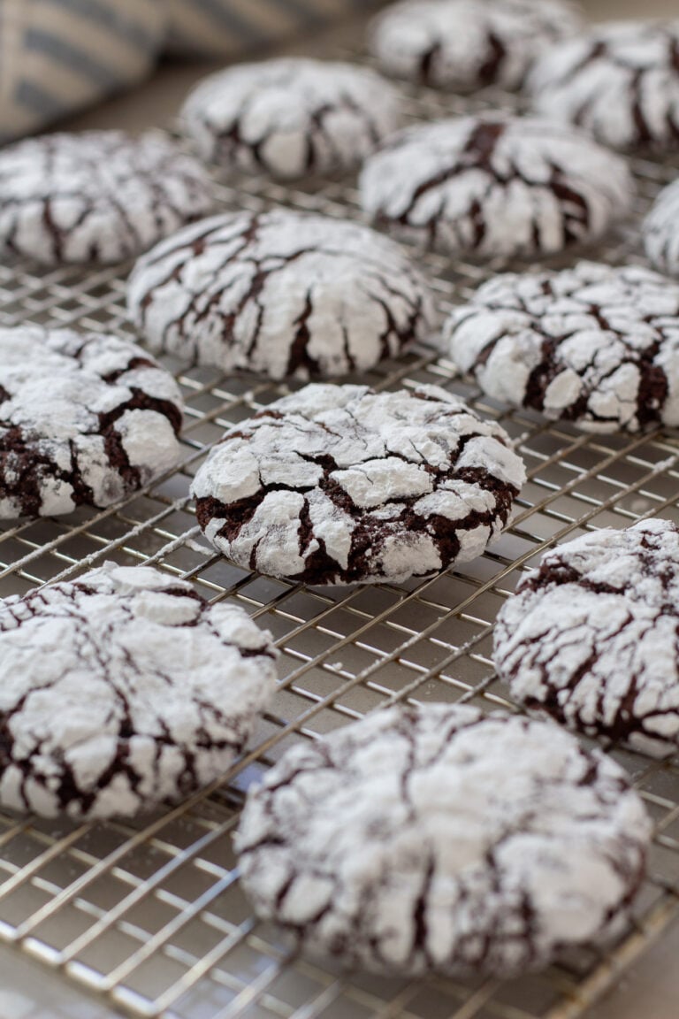 Rich and Chewy Chocolate Crinkle Cookies