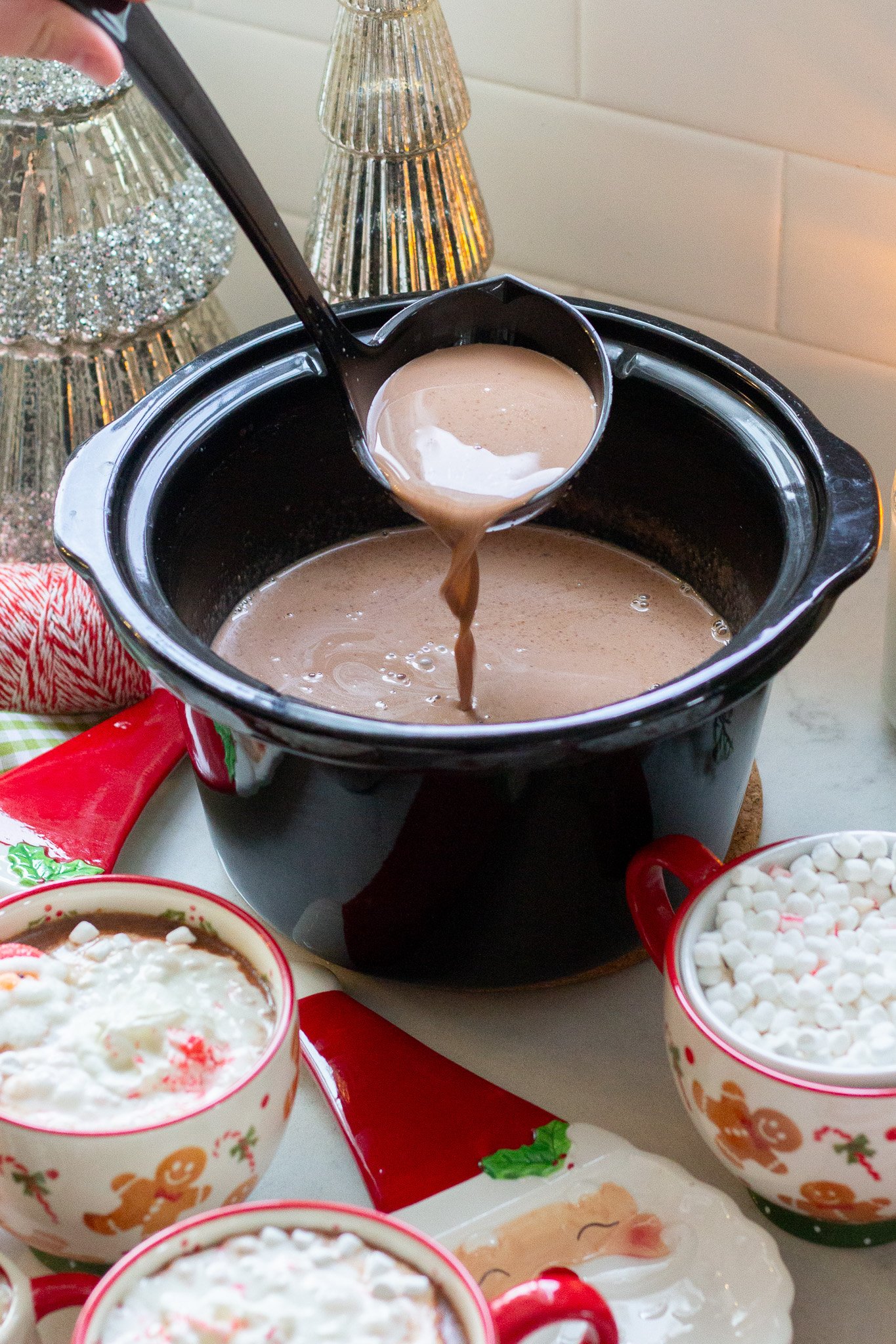 homemade hot cocoa made in the crockpot