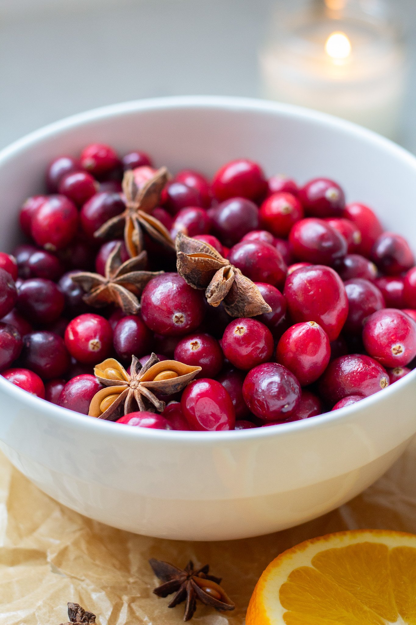 cranberries with anise and oranges 
