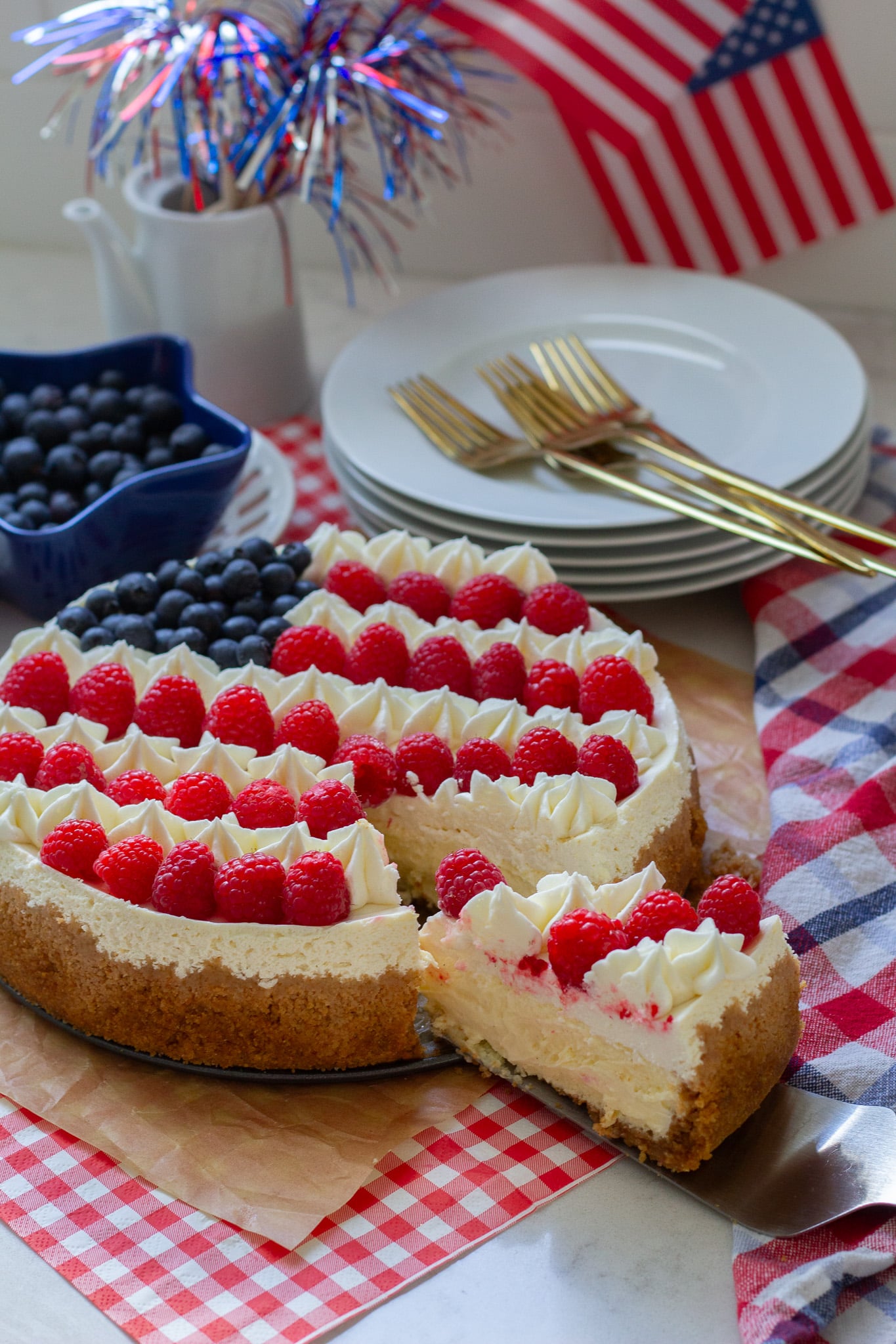 No Fail American Flag Cheesecake